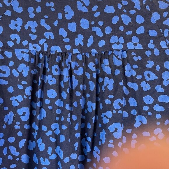 Anthropologie HD In Paris Jessica Blue/Black Print Asymmetrical Tunic Sz XS - Picture 8 of 10